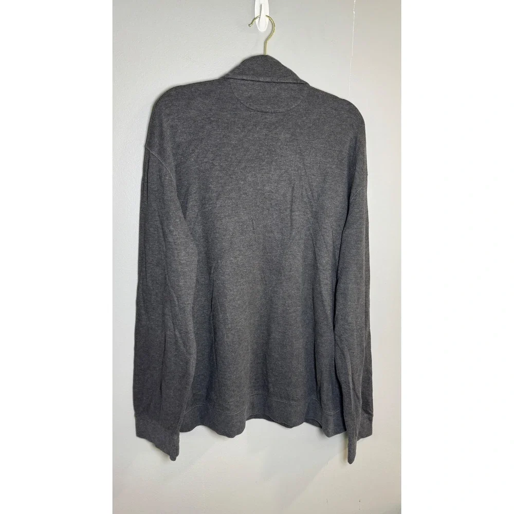 Polo Ralph Lauren Mens XXL Gray 1/4 Zip Pullover Mock Neck Cotton Blend Sweater